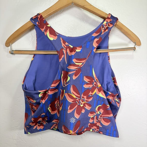 Athleta Floral Conscious Crop Tank Top Racerback Athletic Workout M Athleisure - Picture 2 of 6